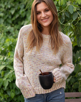 Josef Marled Crew Pure Snow Marl Wooden Ships