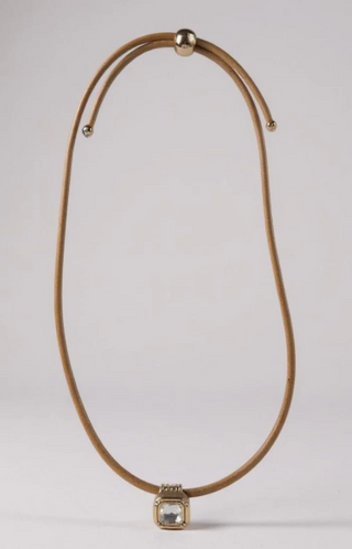 Leather Cord Necklace - Tan Smith & Co
