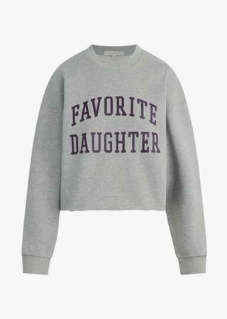 Cropped Collegiate Sweatshirt Heather Grey/ Burgundy Favorite Daughter