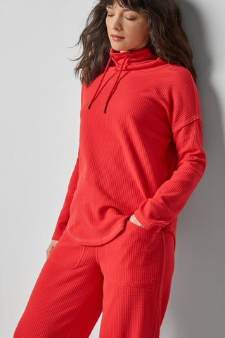 Rounded Hem Mock Neck Fiesta Lilla P