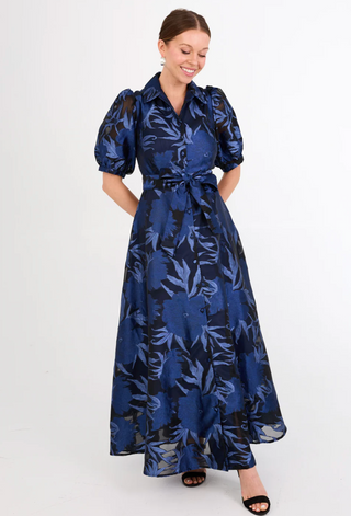 Charlotte Gown Blue Black Abbey Glass