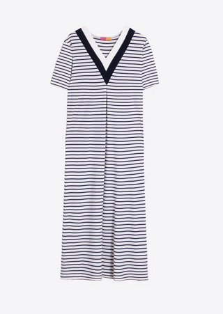 Long Navy Striped Dress Vilagallo