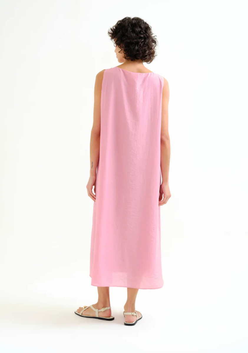 pink twist front dress Halterneck Cut Out Twist Front Shell Trim Detail Maxi Dress In Pink | EGO US
