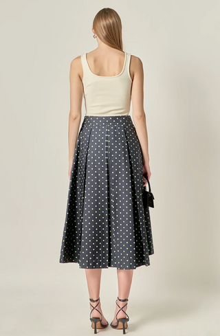 Navy/Green Polka Dot Skirt English Factory