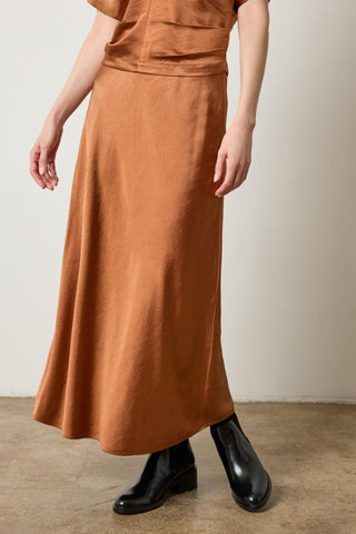 Satin Bias Maxi Skirt Copper Lilla P