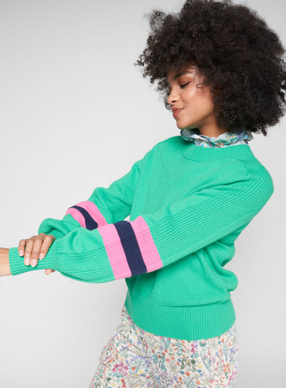 Balloon Sleeve Knit Sweater Green Vilagallo