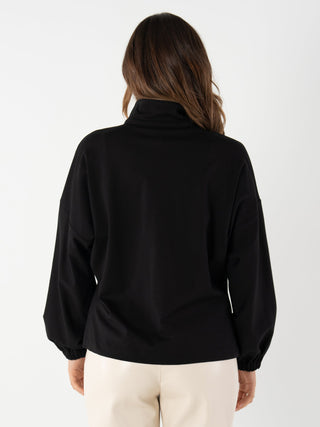 Long Sleeve Poppy Pullover Black Ponte Emily McCarthy