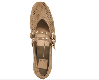 Baylee Grommet Olive Perforated Suede Dolce Vita