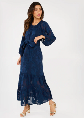 Elise Dress Navy Chiffon Abbey Glass
