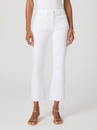 Mason Crop Boot w/ Braided Patch Pocket Crisp White Paige
