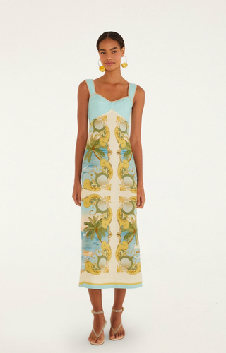 Royal Sea Multicolor Sleeveless Maxi Dress Farm Rio