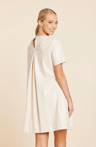 Creme Vegan Leather Dress Dolce Cabo