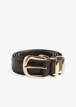 The Jordan Croc Embossed Belt Dark Brown Gold