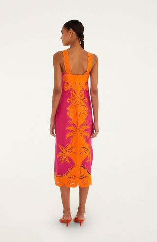farm rio sleeveless midi dress Red Sleeveless Midi Dress