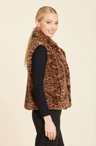 Leopard Faux Fur Vest Dolce Cabo