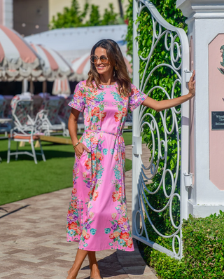 Tess Midi Dress Tulip Tapestry Cotton Candy Elizabeth James