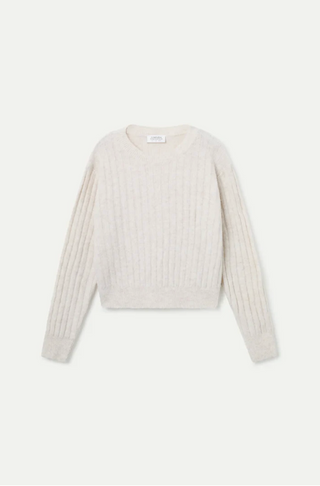 Ecru Striped Knit Sweater Fantastica