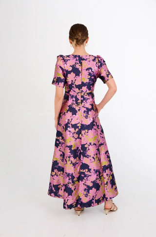Arden Gown Navy Metallic Abbey Glass