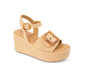 Jace Natural Raffia Chocolat Blu