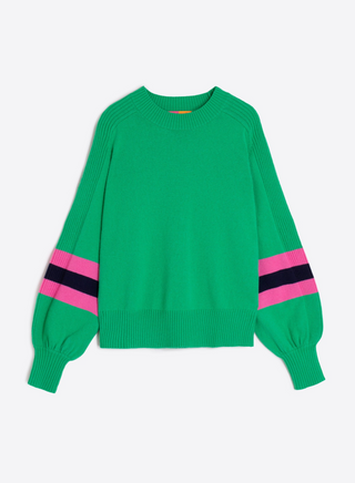 Balloon Sleeve Knit Sweater Green Vilagallo
