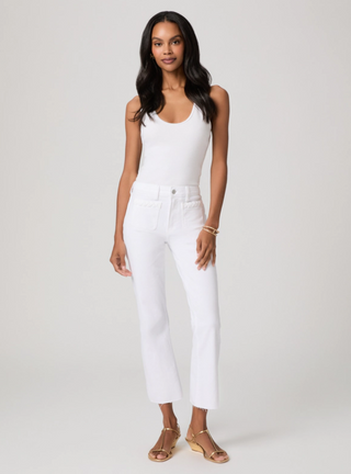Mason Crop Boot w/ Braided Patch Pocket Crisp White Paige