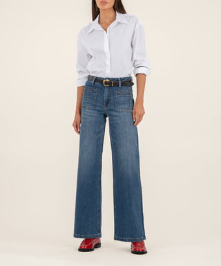 Jean High Rise Wide Leg Patch Pockets Adventure Kut
