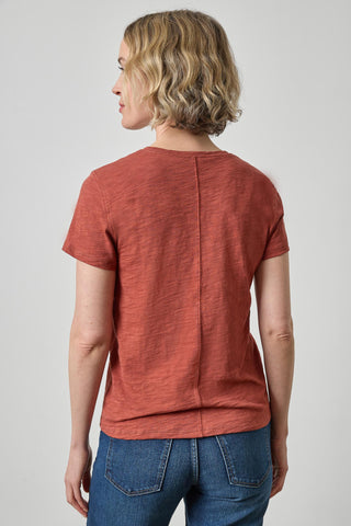 Short Sleeve Back Seam Crewneck Henna Lilla P