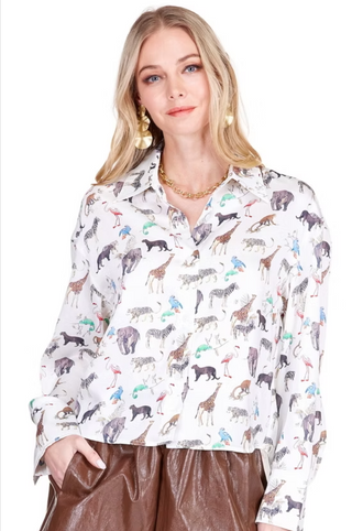 Crop Blouse White Safari
