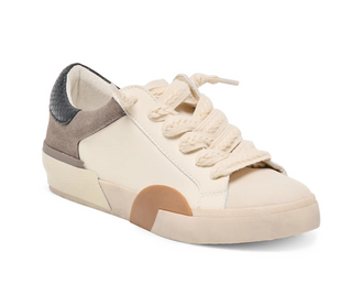 Zina White/ Grey Leather Dolce Vita