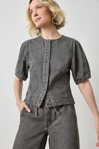 Full Seamed Top Grey Denim Lilla P