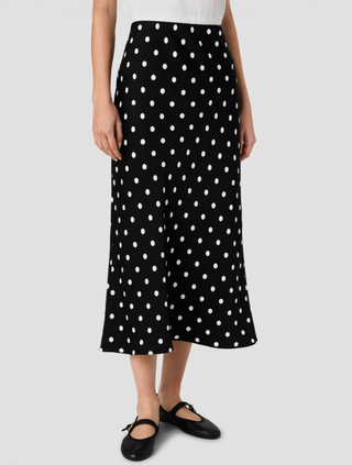 Ennis Satin Polka Dot Midi Skirt French Connection