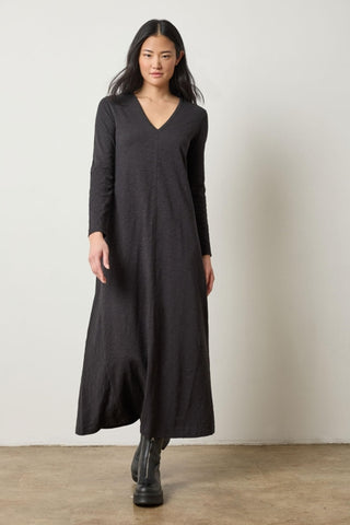V Neck Maxi Dress Black Lilla P