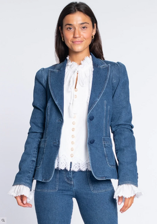 Elizabeth Blazer Washed Denim Elizabeth James