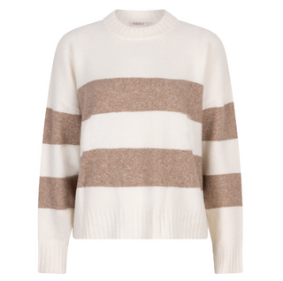 Off White/ Tan Stripe Sweater Esqualo