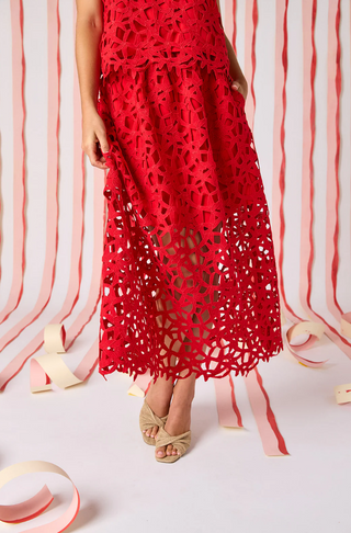 Selene Skirt Pomegranate Lace Crosby