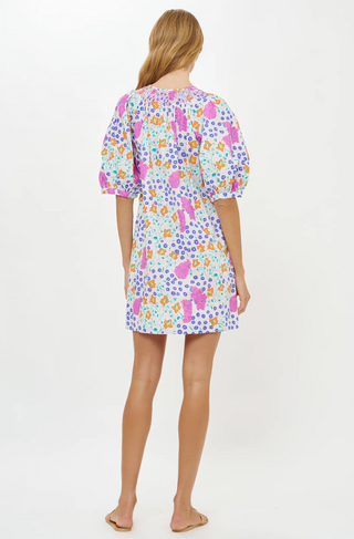 Embroidered Button Mini Fleur Lilac Oliphant