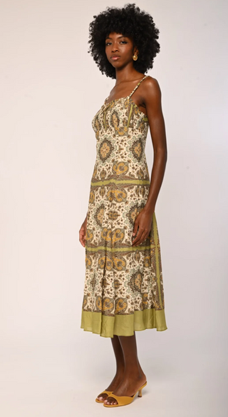 Blaire Midi Dress Kaleidoscope Scarf Print Love The Label