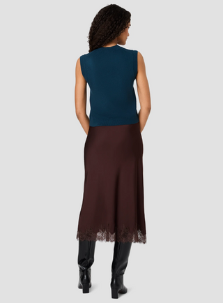 Babysoft Vertical Tick Crewneck Sleeveless Top Deep Teal French Connection