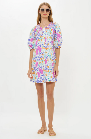 Embroidered Button Mini Fleur Lilac Oliphant