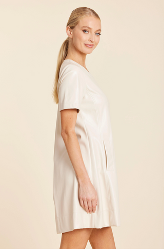 Creme Vegan Leather Dress Dolce Cabo