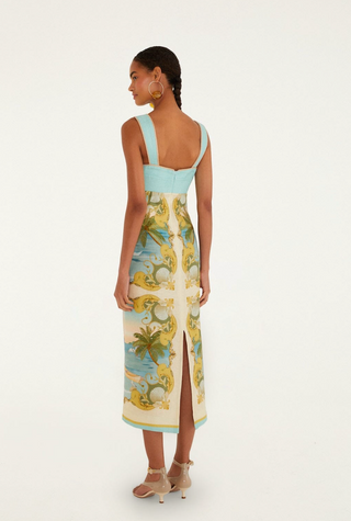 Royal Sea Multicolor Sleeveless Maxi Dress Farm Rio