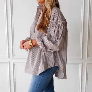 Miriam Top Camel Stripe