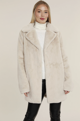 Creme Faux Fur Coat Dolce Cabo