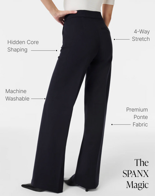 Ponte Wide Leg Pant Spanxsupersmooth Perfectfit Black