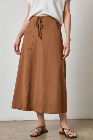 Drawcord Paneled Skirt Toffee Lilla P