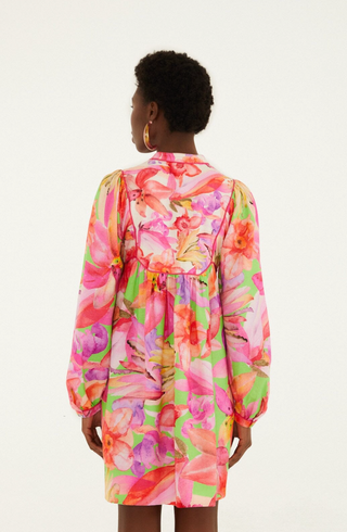 Artsy Flora Green Mini Dress Farm Rio