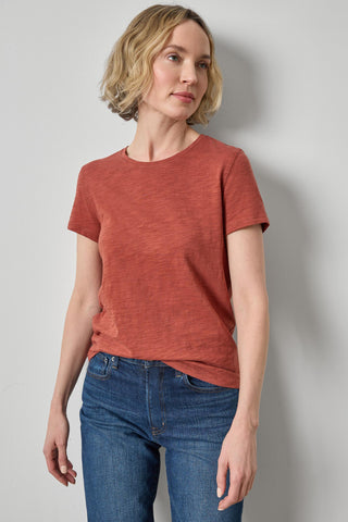 Short Sleeve Back Seam Crewneck Henna Lilla P