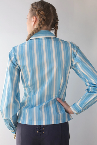 Soft Corset Shirt French Blue Stripes Hope for Flowers